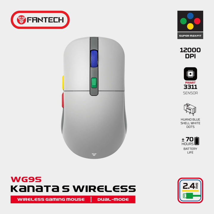 Mouse gamer Fantech KANATA Wireless WG9S Supermaxfit - Achorao