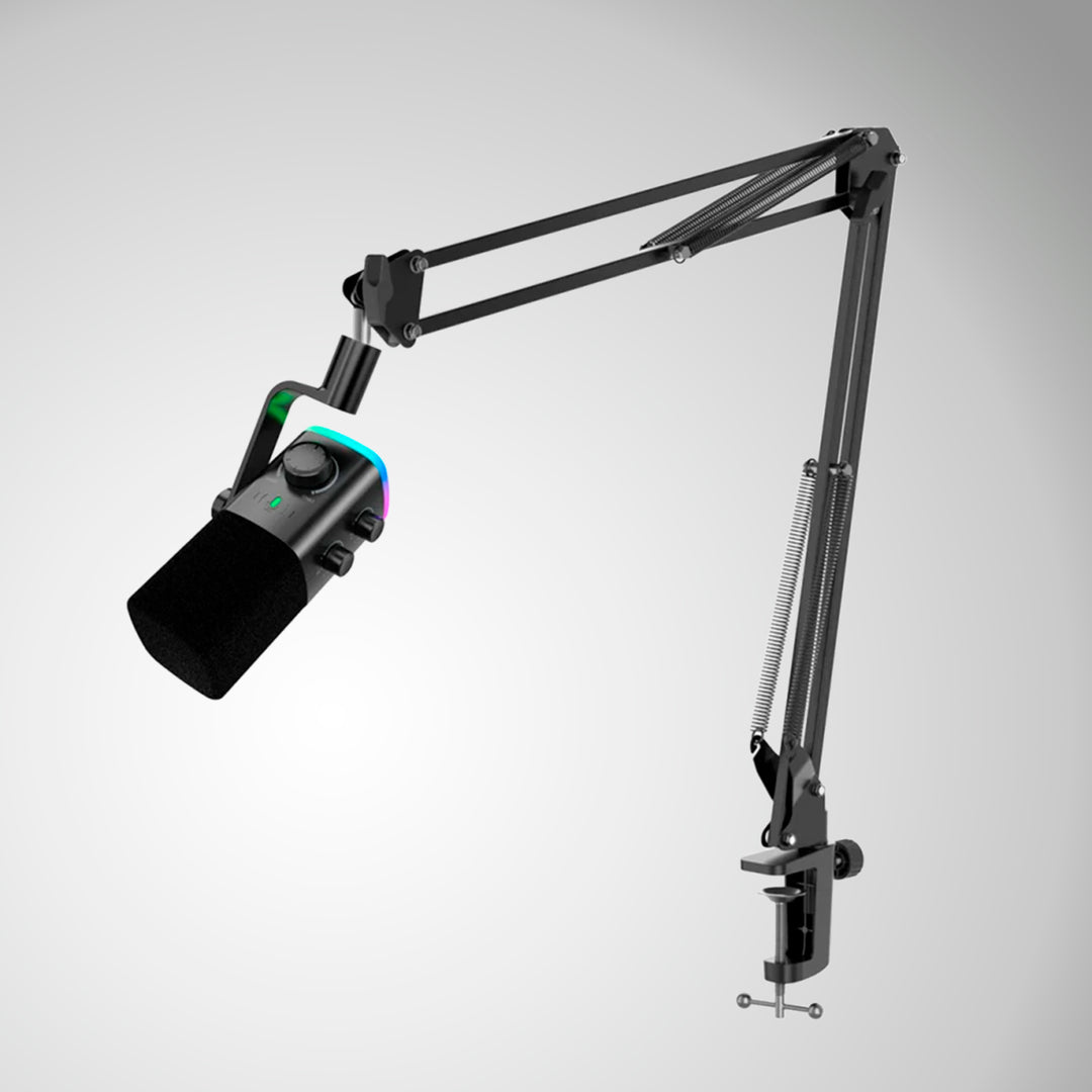 Micrófono Dinámico Fifine AM9T Negro con Brazo Articulado, USB y XLR