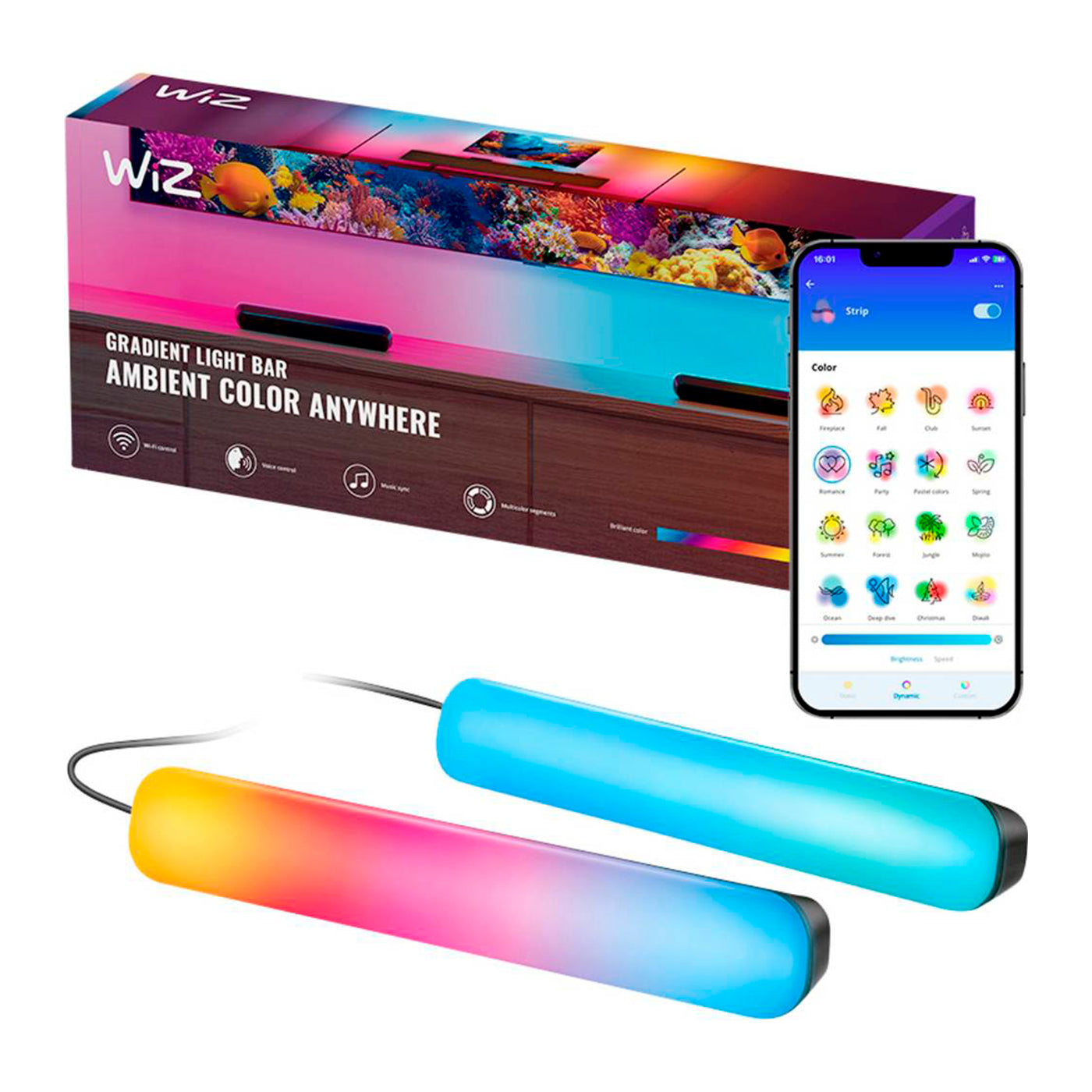 Barra de luz inteligente Ambient color anywhere Wiz - Achorao