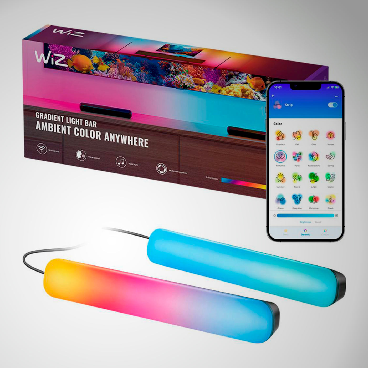 Barra de luz inteligente Ambient color anywhere Wiz - Achorao
