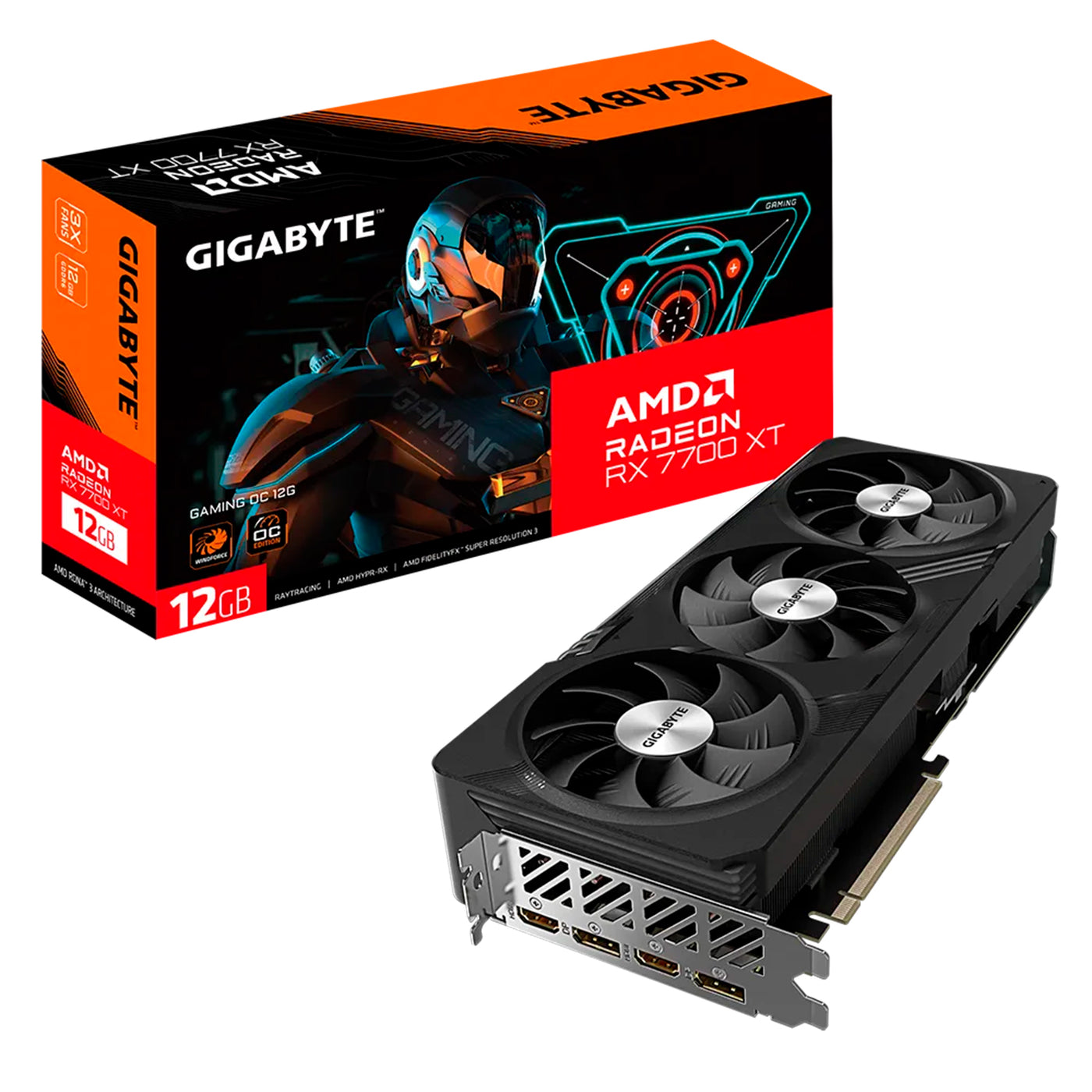 Tarjeta de video Gigabyte RX7700 XT GAMING OC, 12GB GDDR6 - Achorao