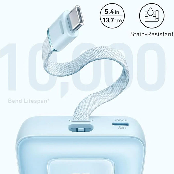 Power Bank Anker Zolo (30W, 10,000 mAh, Cable USB-C incorporado) - Achorao