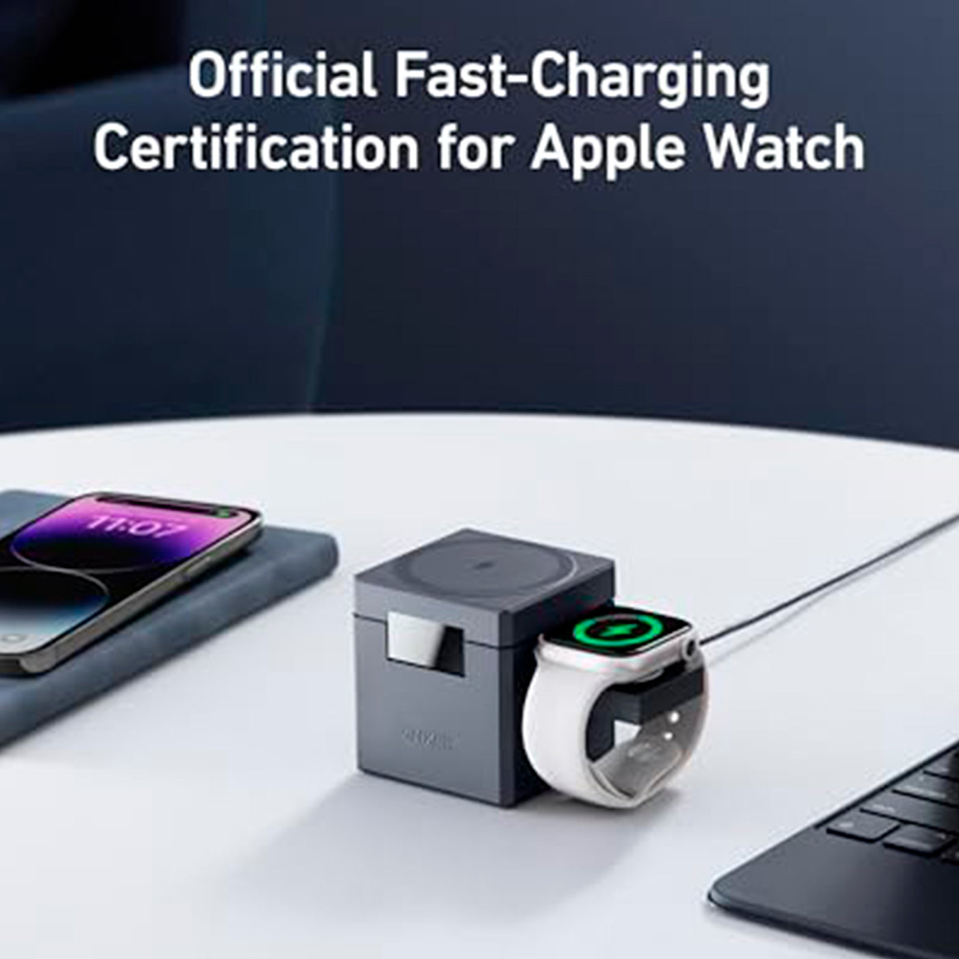 Estación de carga inalámbrica Anker MagGo  (3-en-1 Cubo) - Achorao