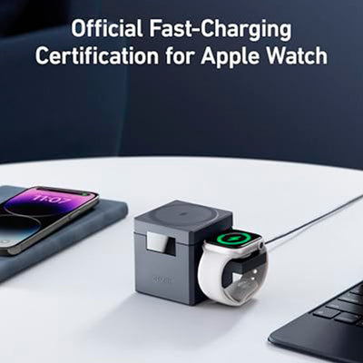 Estación de carga inalámbrica Anker MagGo  (3-en-1 Cubo) - Achorao