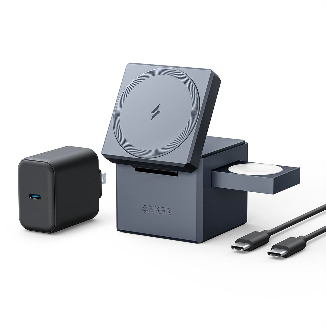 Estación de carga inalámbrica Anker MagGo  (3-en-1 Cubo) - Achorao