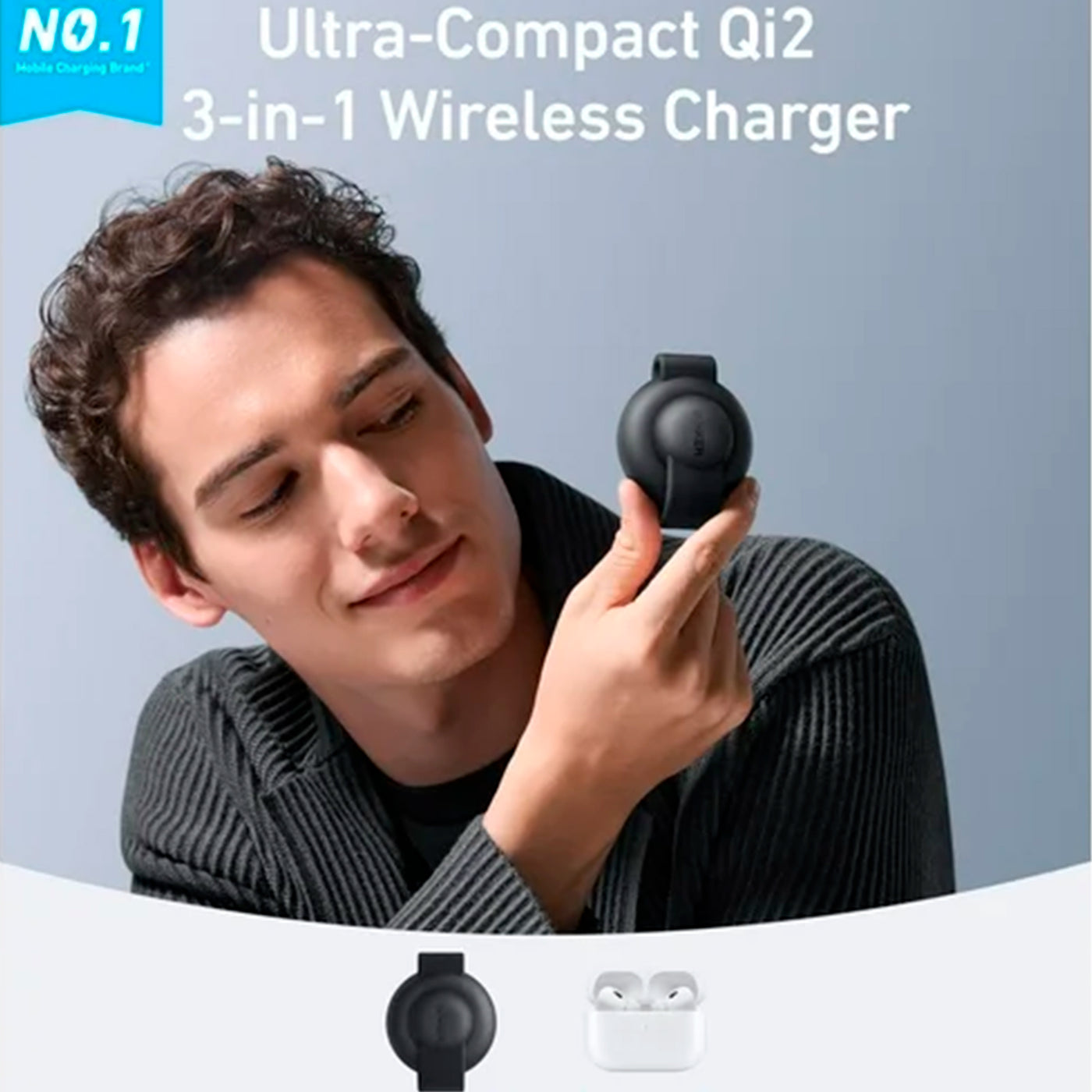 Estación de carga inalámbrica Anker MagGo 3 en 1 ultra compacto QI2 - Achorao