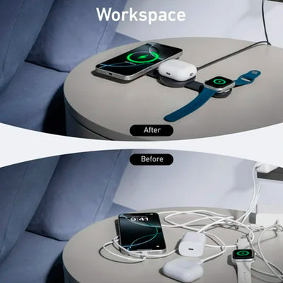 Estación de carga inalámbrica Anker MagGo 3 en 1 ultra compacto QI2 - Achorao