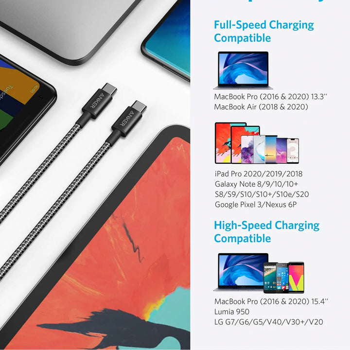Cable Anker Nylon de USB C A USB C 3.3ft 1M