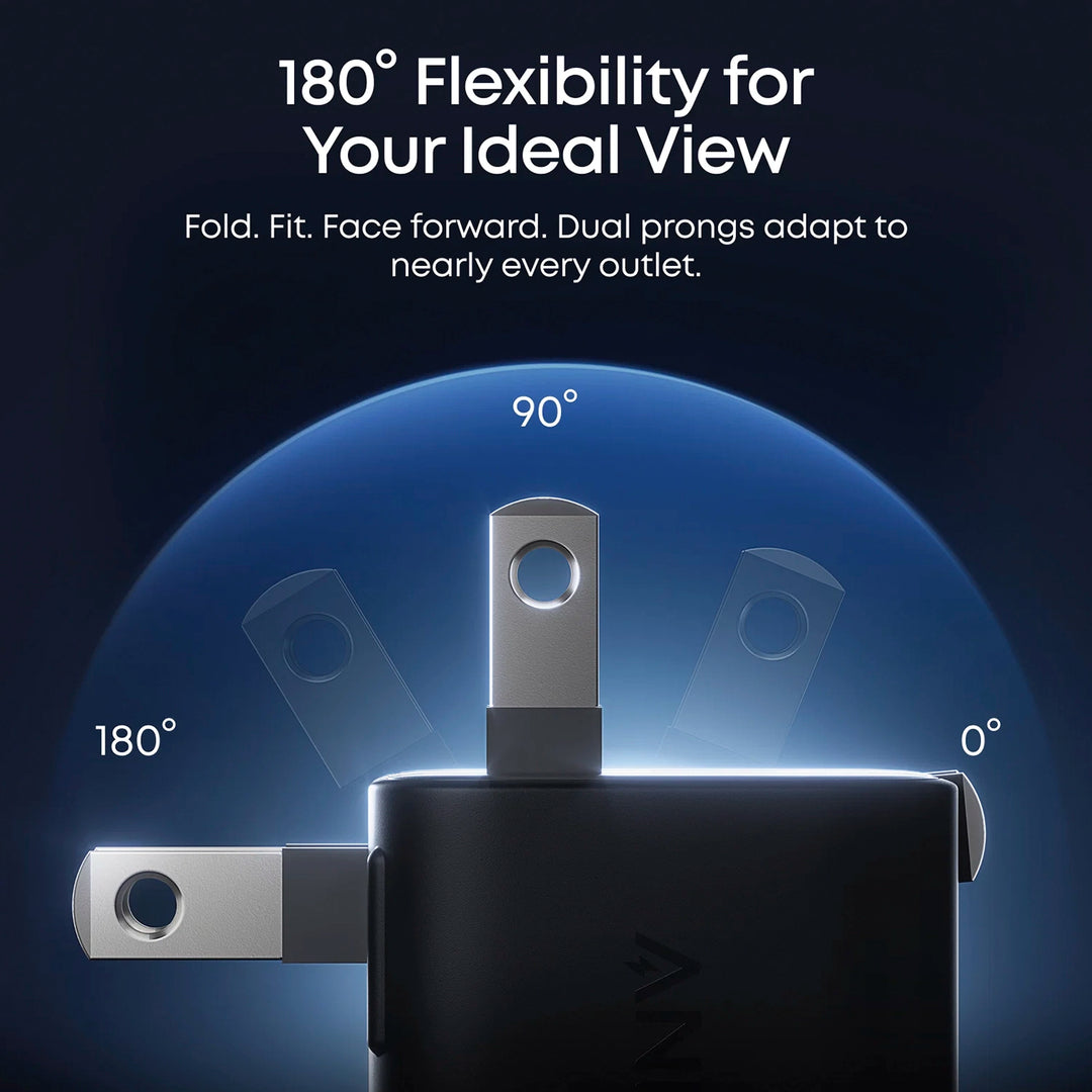 Cargador Rápido Anker Nano 45W USB-C con Pantalla Inteligente y Enchufe Plegable 180°