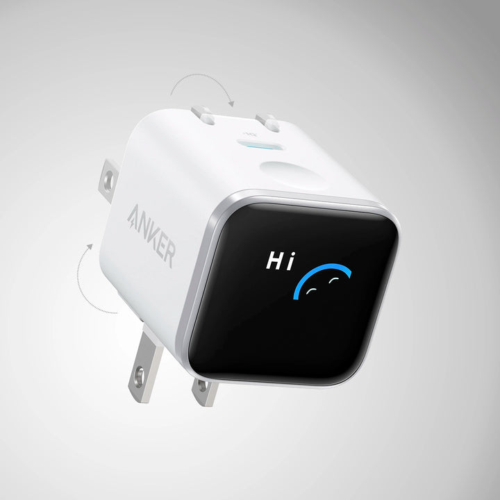 Cargador Rápido Anker Nano 45W USB-C con Pantalla Inteligente y Enchufe Plegable 180°