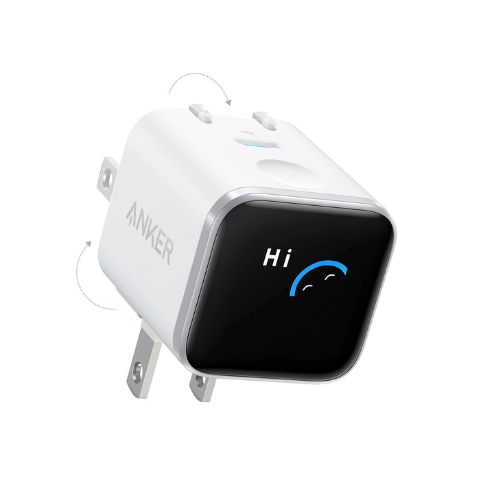 Cargador Rápido Anker Nano 45W USB-C con Pantalla Inteligente y Enchufe Plegable 180°