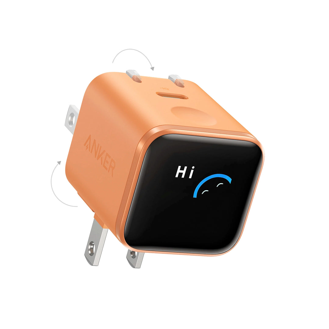 Cargador Rápido Anker Nano 45W USB-C con Pantalla Inteligente y Enchufe Plegable 180°