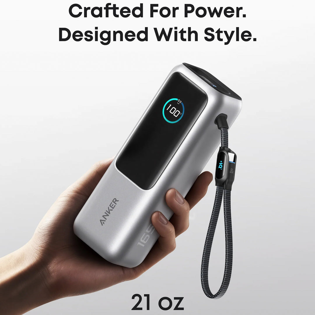 Power Bank Anker 25000 mAh 165 W USB-C integrado y cable retráctil