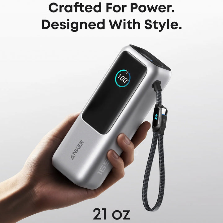 Power Bank Anker 25000 mAh 165 W USB-C integrado y cable retráctil