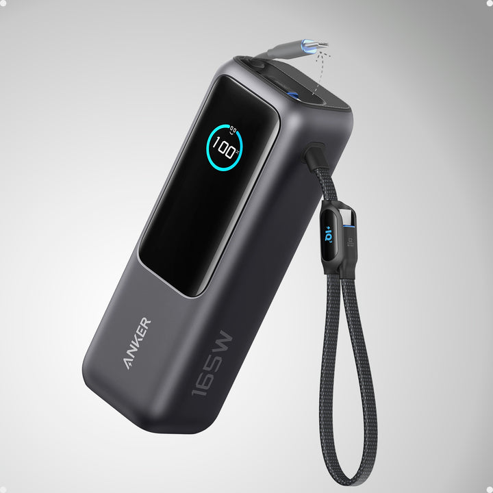 Power Bank Anker 25000 mAh 165 W USB-C integrado y cable retráctil