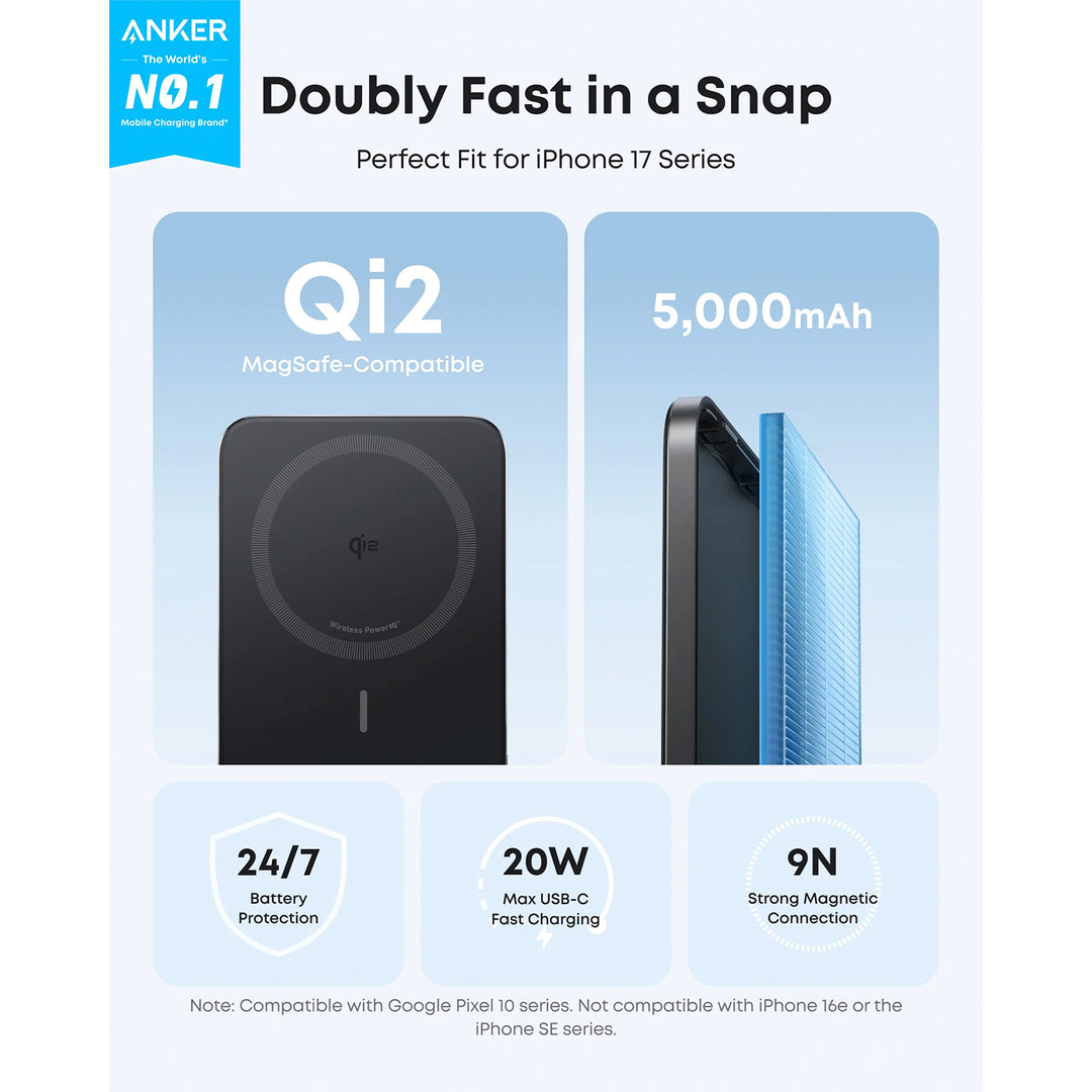 Power Bank Anker Nano  (5K, MagGo, Slim)
