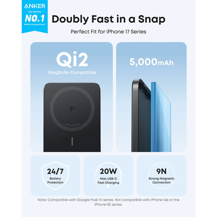 Power Bank Anker Nano  (5K, MagGo, Slim)