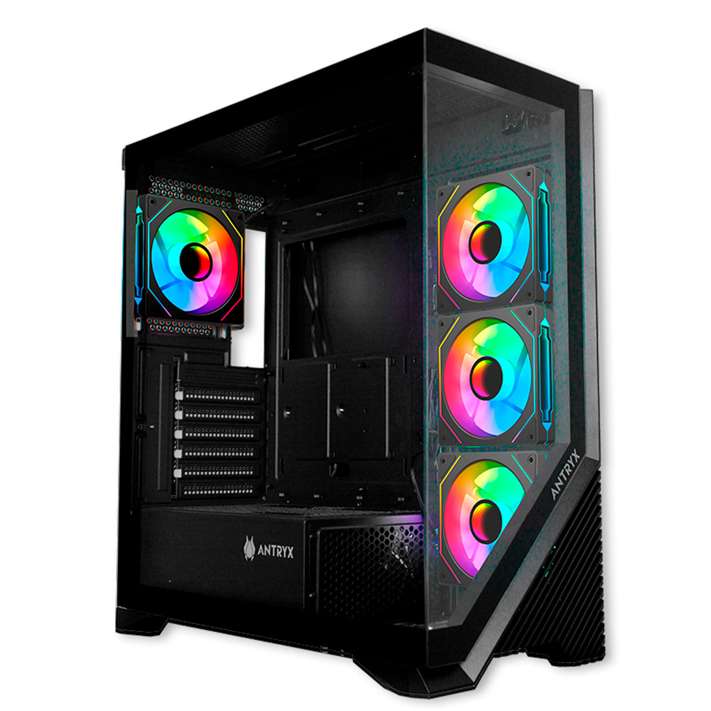 Case Antryx FX 650 Black, ARGB FAN X4, Vidrio templado - Achorao
