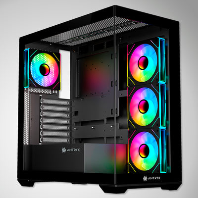 Case Antryx FX 750 Black, ARGB FAN X4, USB Tipo C - Achorao