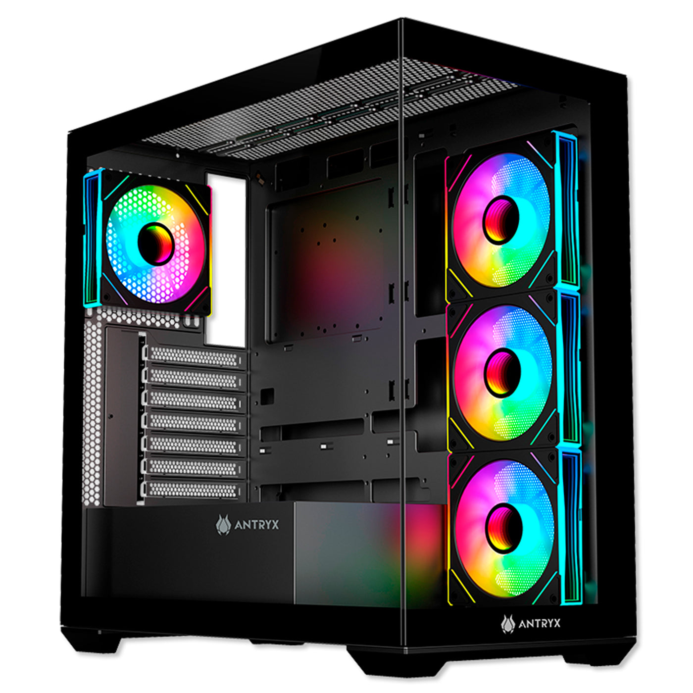 Case Antryx FX 750 Black, ARGB FAN X4, USB Tipo C - Achorao