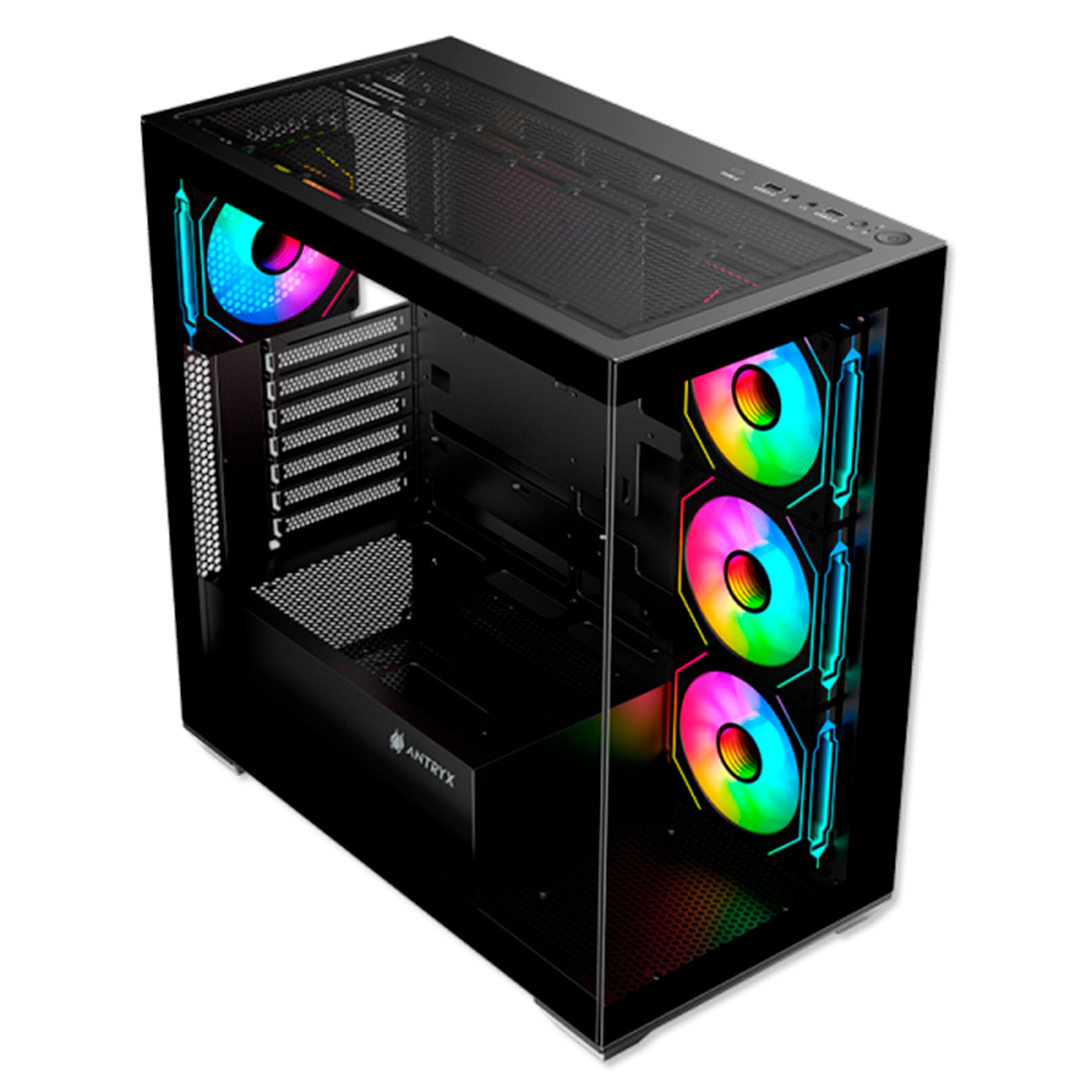 Case Antryx FX 750 Black, ARGB FAN X4, USB Tipo C - Achorao
