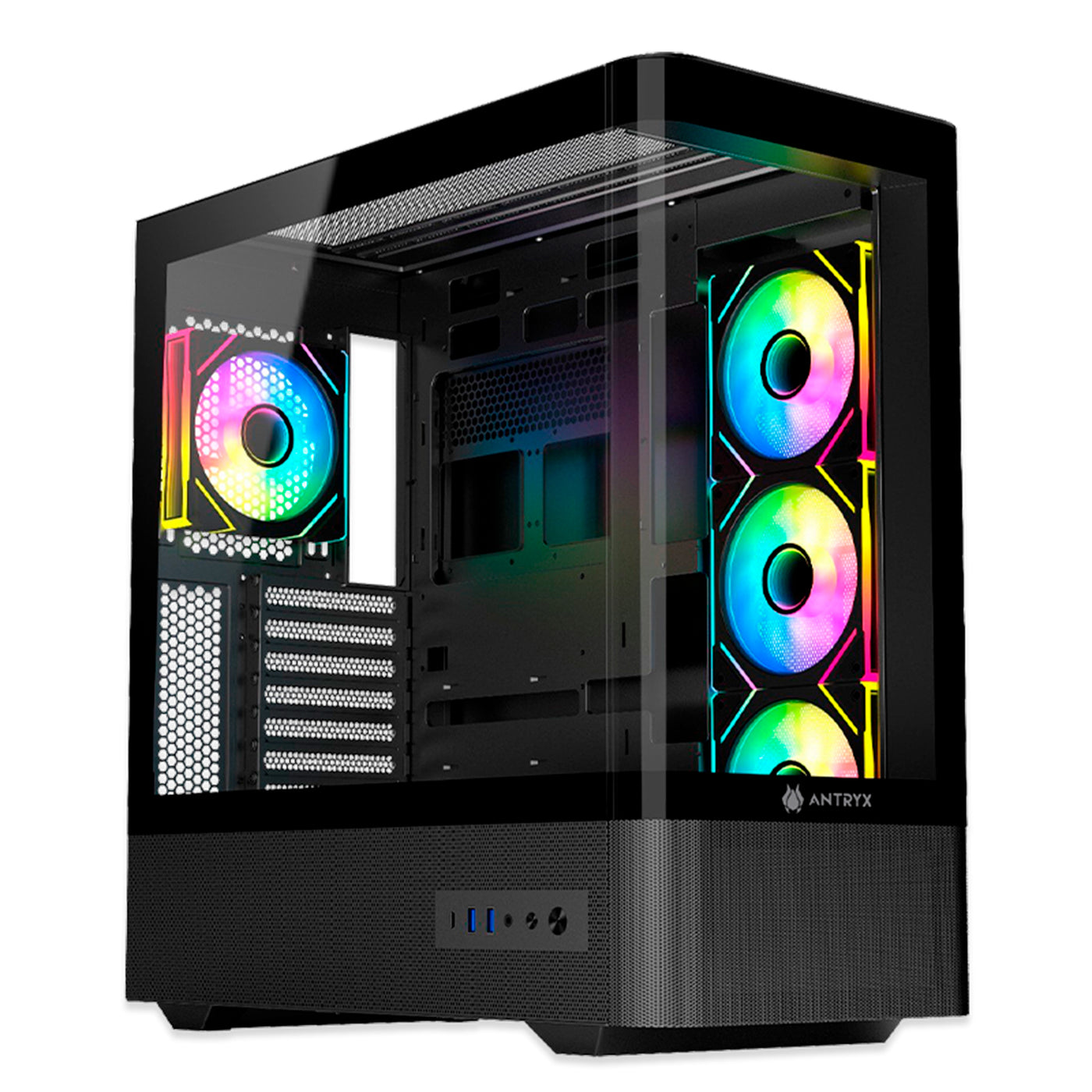 Case Antryx FX 830 BLACK, Infinity ARGB FAN X4, USB Tipo-C - Achorao