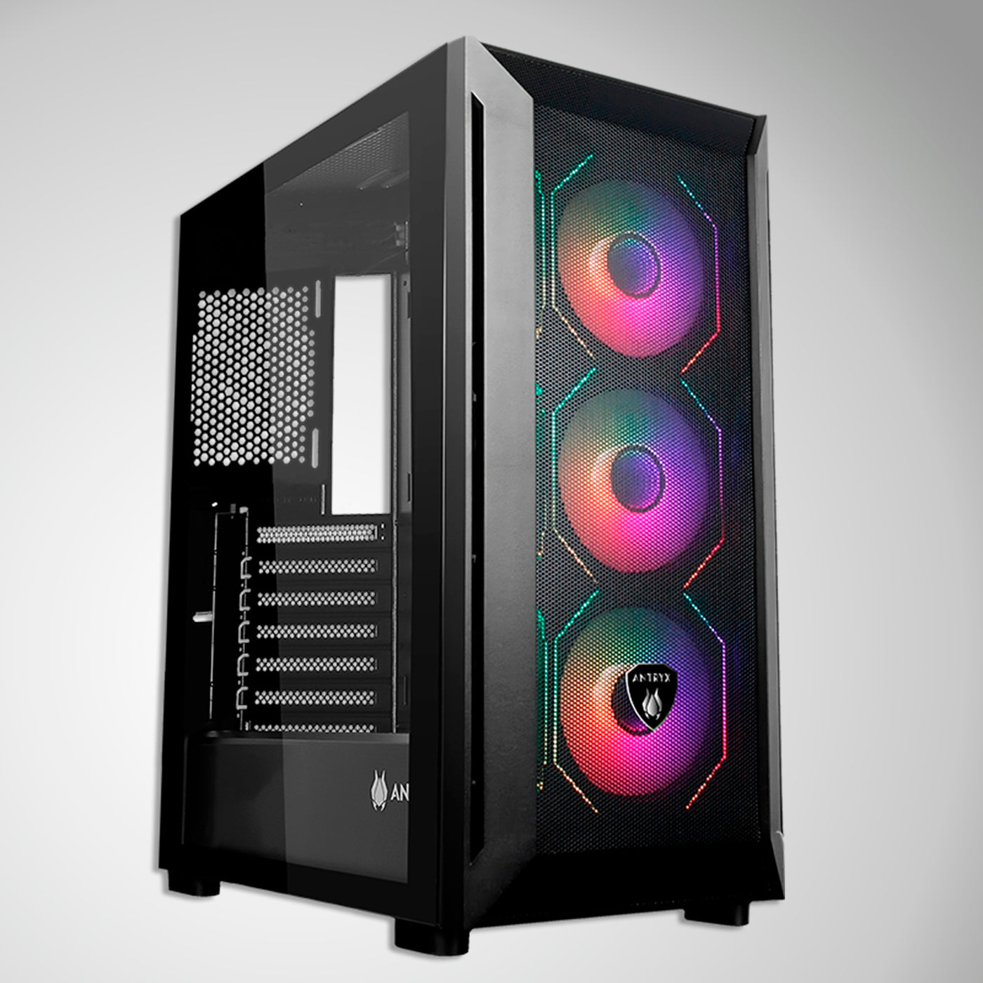 CASE ANTRYX RX 550, ARGB FAN X3, VIDRIO TEMPLADO - Achorao