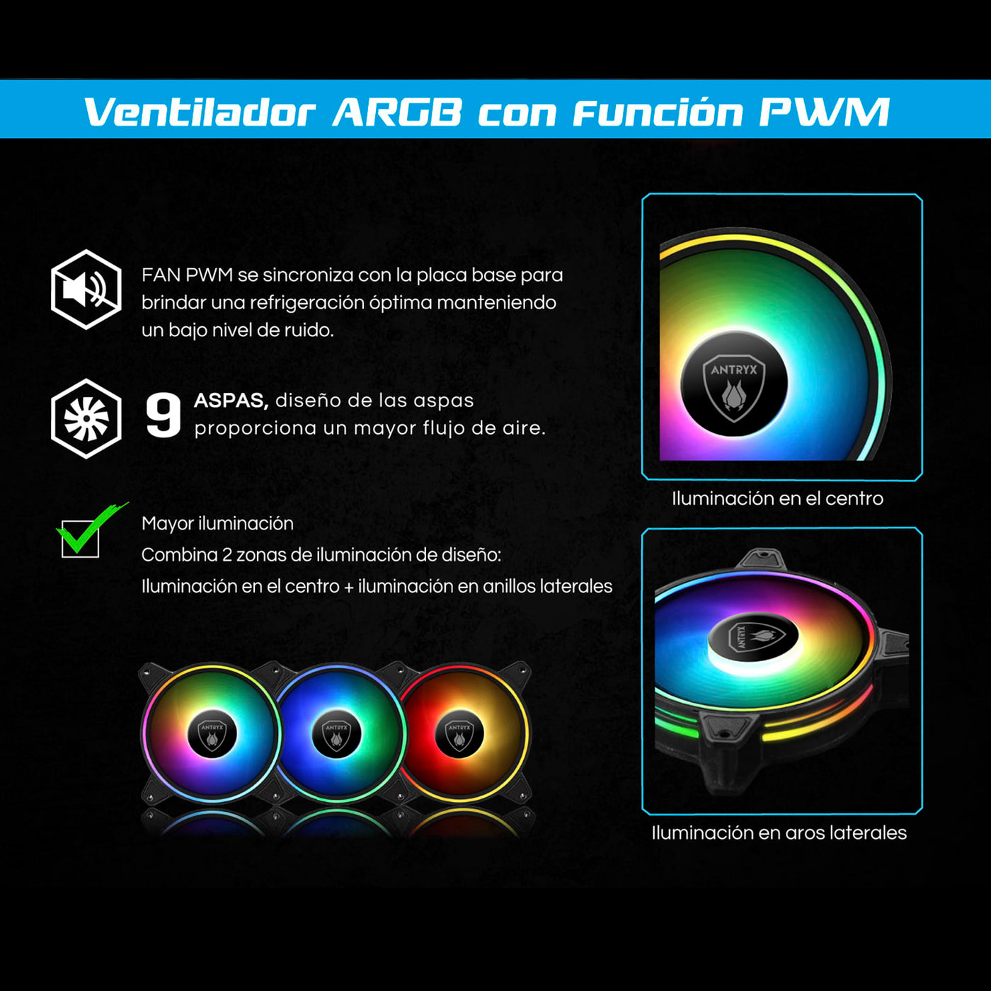 Sistema de Enfriamiento Líquido Antryx Triton EVO 360 Black ARGB - Achorao