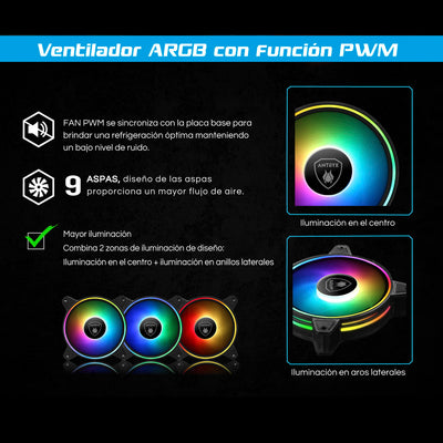 Sistema de Enfriamiento Líquido Antryx Triton EVO 360 Black ARGB - Achorao