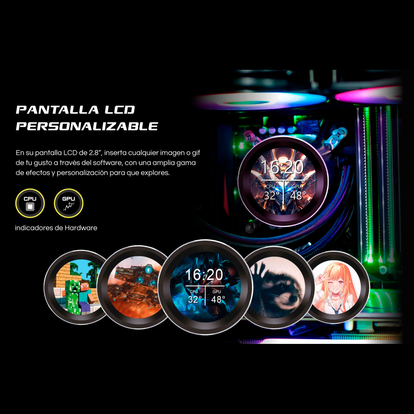 SISTEMA DE ENFRIAMIENTO LIQUIDO ANTRYX TRITON VISION 360P BLACK, ARGB - Achorao