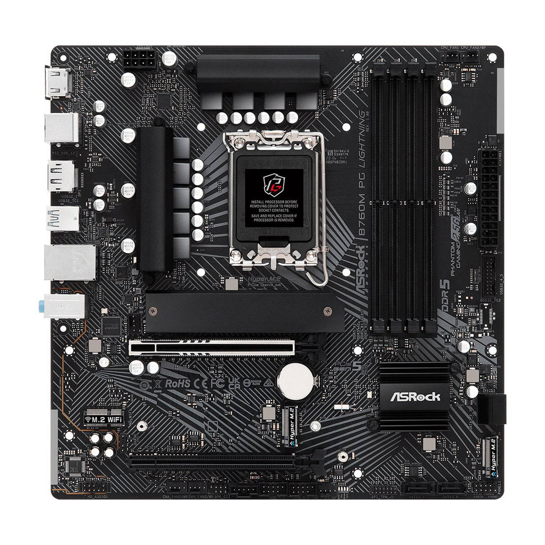 Motherboard ASROCK B760M PG LIGHTNING, LGA 1700, DDR5 7200MHz (OC), M.2(PCIe Gen4x4), PCIE 5.0 . - Achorao