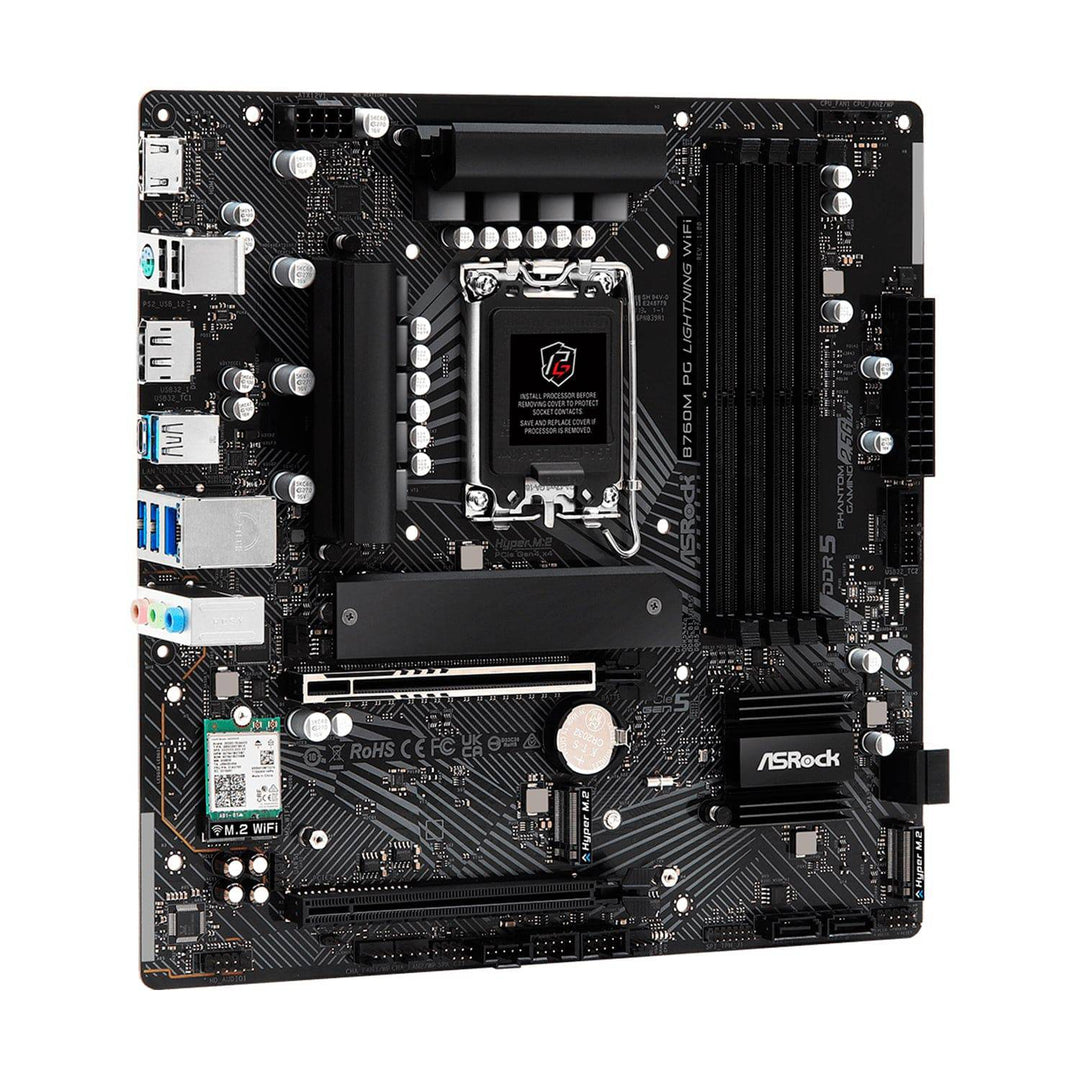 Motherboard ASROCK B760M PG LIGHTNING WIFI,DDR5 7200MHz (OC), M.2(PCIe Gen4x4), PCIE 5.0 . - Achorao