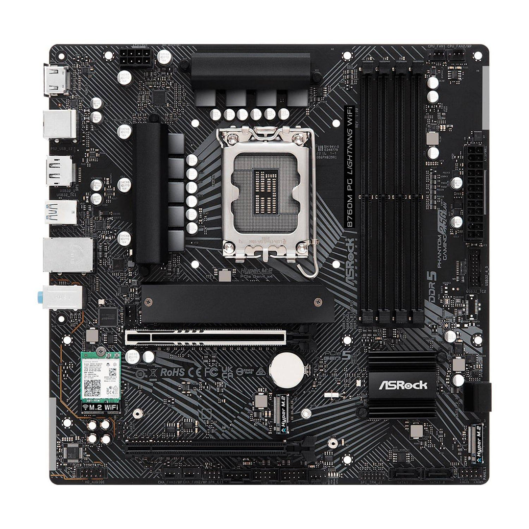 Motherboard ASROCK B760M PG LIGHTNING WIFI,DDR5 7200MHz (OC), M.2(PCIe Gen4x4), PCIE 5.0 . - Achorao
