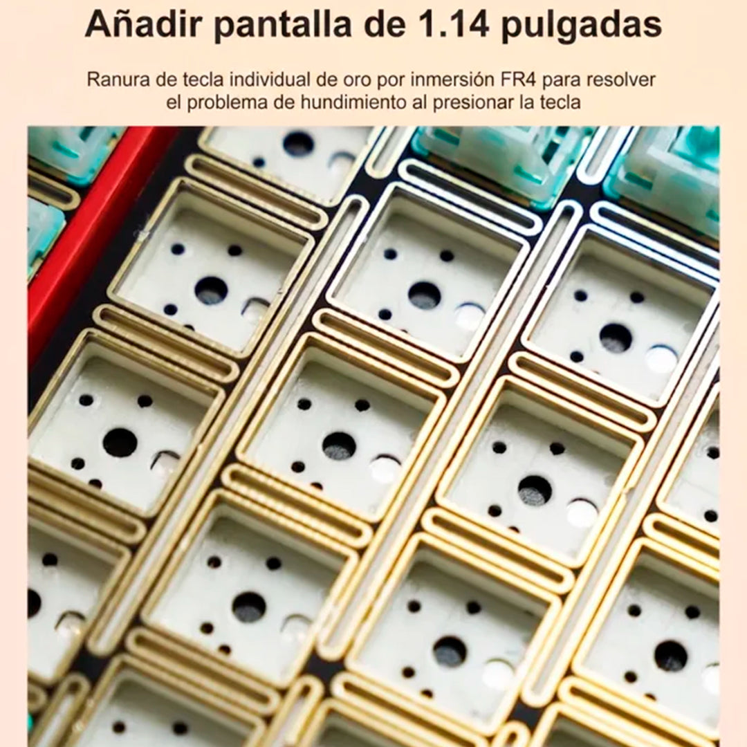 Teclado Aula F108PRO Inalambrico Ingles Blue/White/Dark Purple-Flower Switch - Achorao