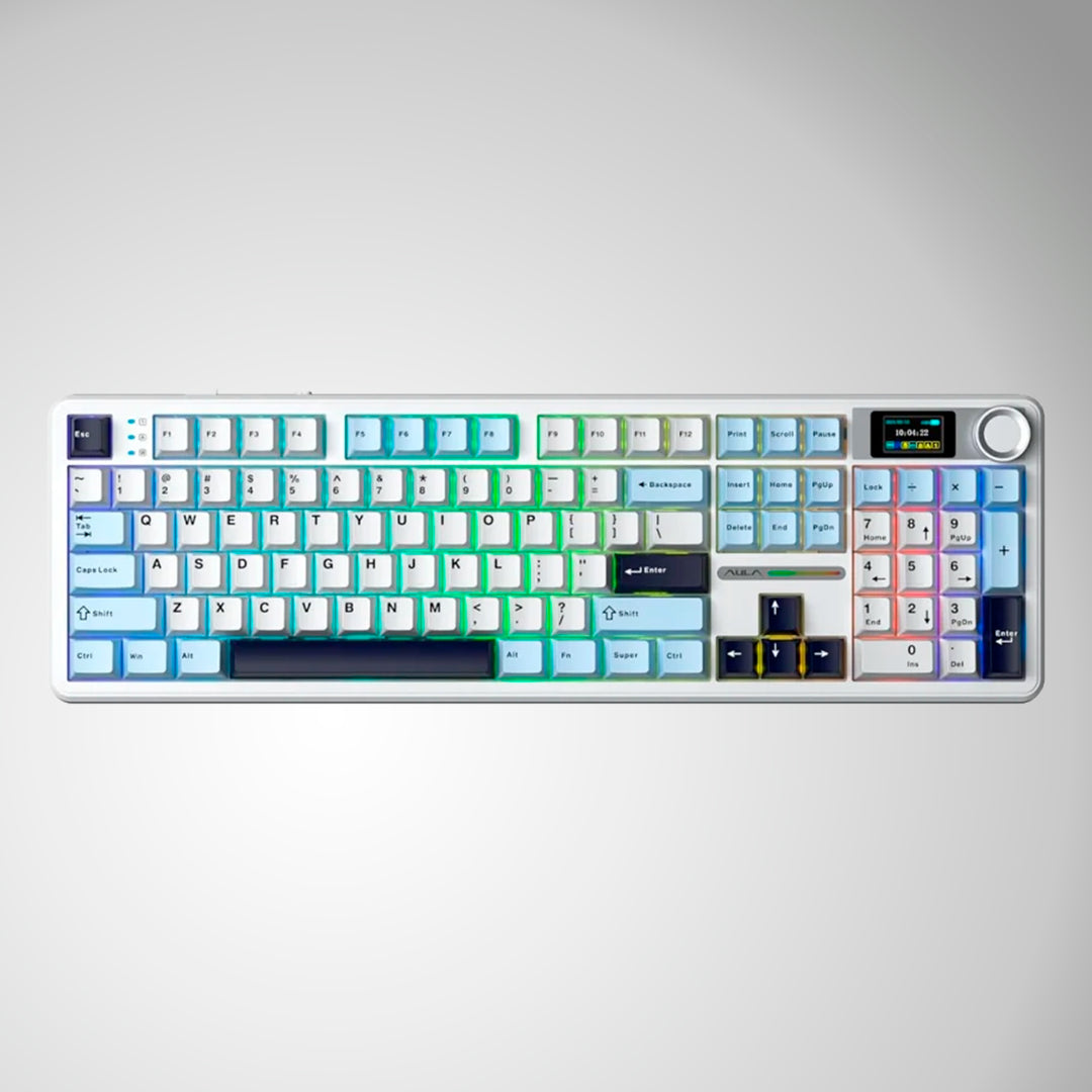 Teclado Aula F108PRO Inalambrico Ingles Blue/White/Dark Purple-Flower Switch - Achorao