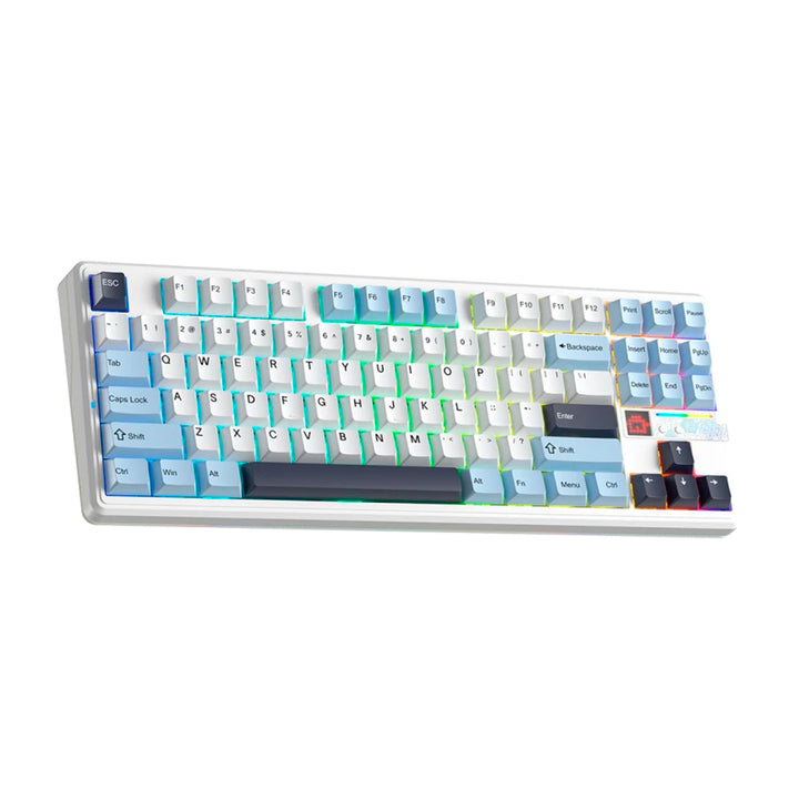 Teclado gamer Aula F87 PRO V2 inalámbrico Ingles White/Blue/Dark Purple- Star Vector Switch