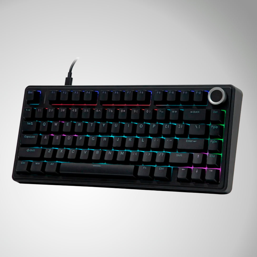 Teclado Aula F75 Rainbow cableado Ingles Black- Red switch - Achorao
