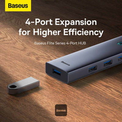 Adaptador HUB Baseus 4 Puertos Expansion UltraJoy Series 4-in-1 USB-C Hub A USB 3.0 Extensión - Gris - Achorao