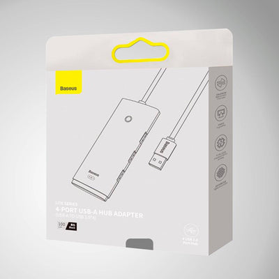 Adaptador HUB Lite 100cm Cluster Black Baseus UltraJoy Series 4-Puertos（USB A to USB 3.0） - Achorao