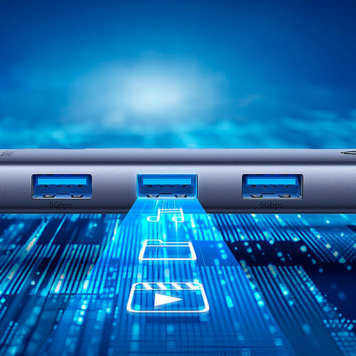 Adaptador HUB Space Grey Baseus UltraJoy Series 7-Puertos（Tipo-C a HDMI4K@60Hz ） - Achorao