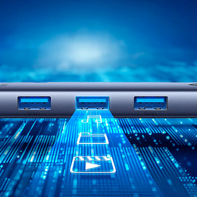 Adaptador HUB Space Grey Baseus UltraJoy Series 7-Puertos（Tipo-C a HDMI4K@60Hz ） - Achorao