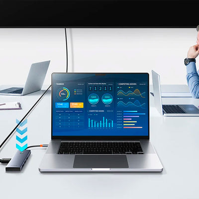 Adaptador HUB Space Grey Baseus UltraJoy Series 7-Puertos（Tipo-C a HDMI4K@60Hz ） - Achorao