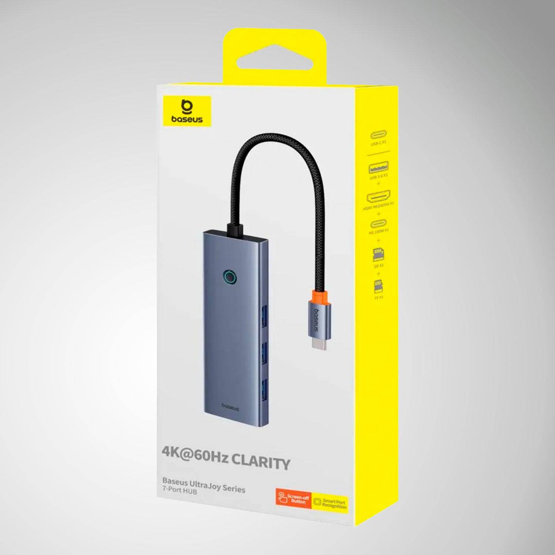 DEMO Adaptador HUB Space Grey Baseus UltraJoy Series 7-Puertos（Tipo-C a HDMI4K@60Hz ） - Achorao