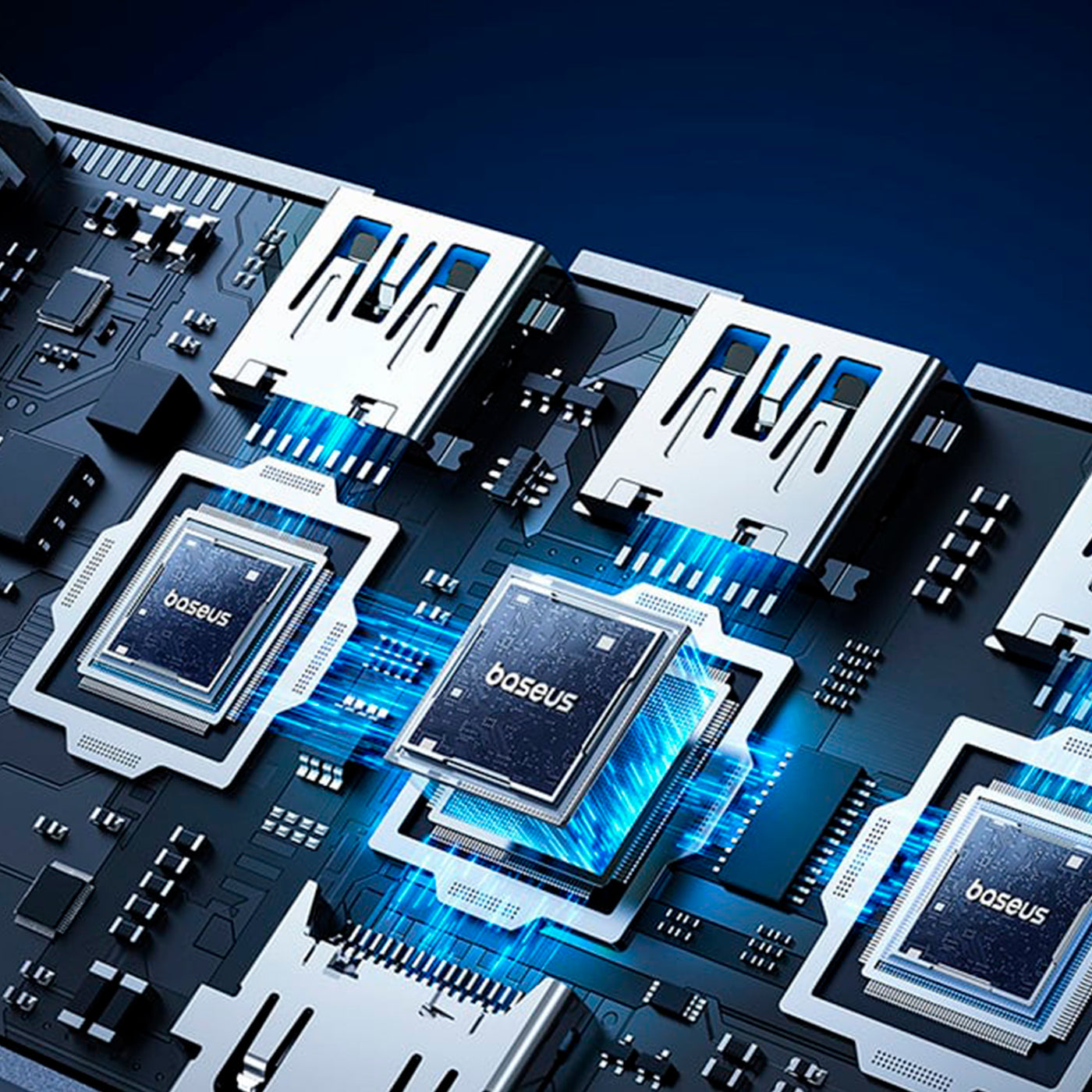 DEMO Adaptador HUB Space Grey Baseus UltraJoy Series 7-Puertos（Tipo-C a HDMI4K@60Hz ） - Achorao