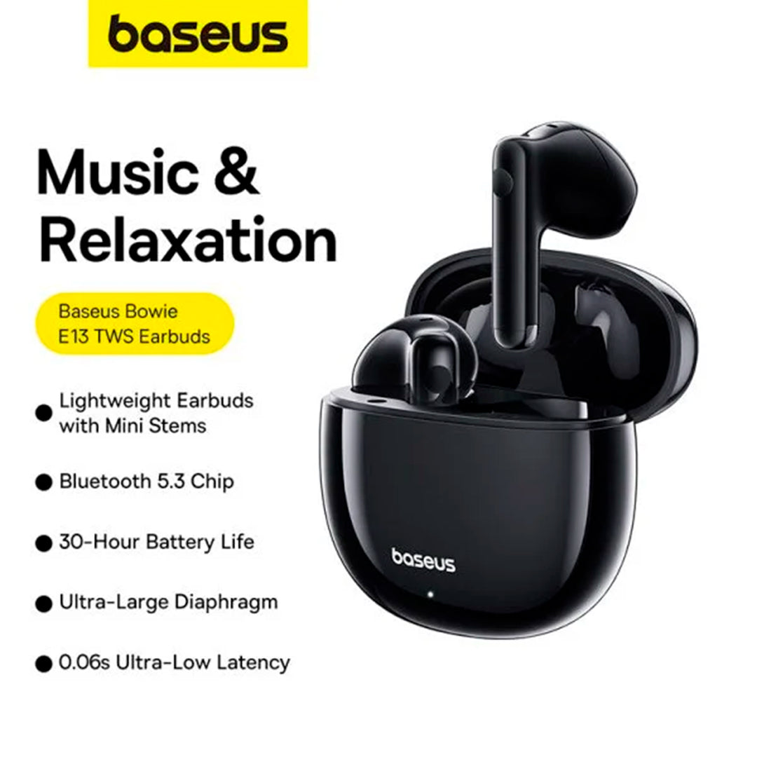 Audifonos Bluetooth Baseus Bowie E13 True Wireless Galaxy Black - Achorao