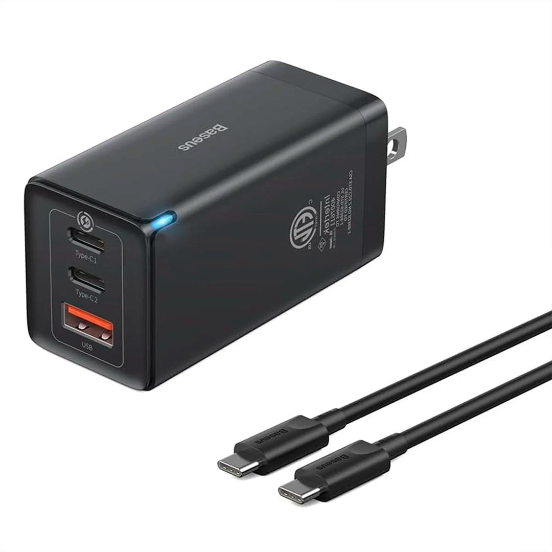 Cargador de carga rápida Baseus de 65w GaN5 Pro 2c+u 65w US - Achorao