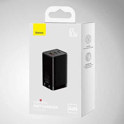Cargador de carga rápida Baseus de 65w GaN5 Pro 2c+u 65w US - Achorao