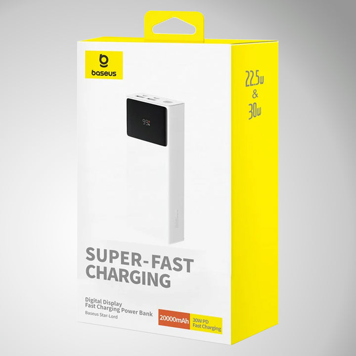 Power Bank de carga rápida con pantalla digital 20000mAh 30W Cluster Black Baseus Star-Lord - Achorao