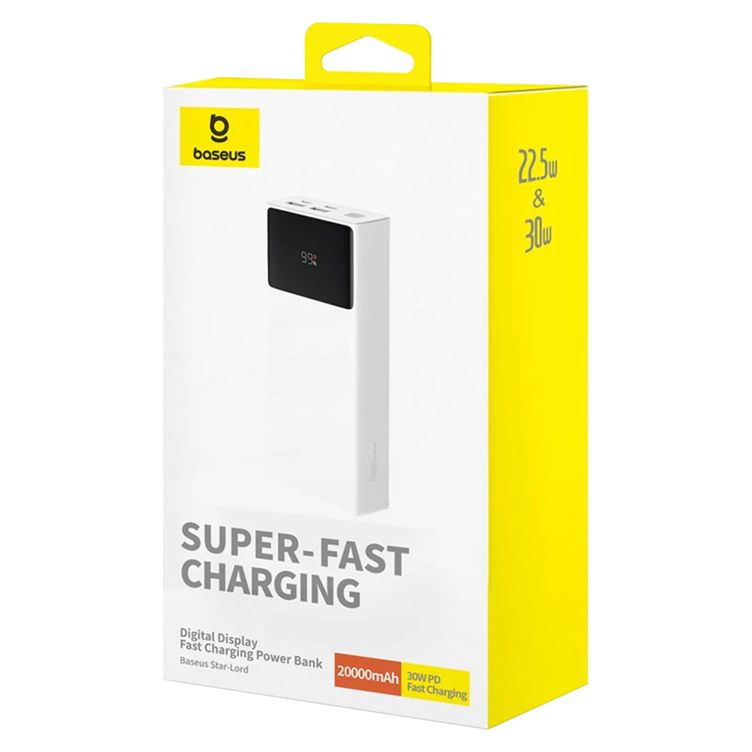 Power Bank de carga rápida con pantalla digital 20000mAh 30W Cluster Black Baseus Star-Lord - Achorao