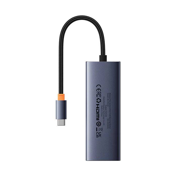 Adaptador HUB Space Grey Baseus UltraJoy Series 5-Puertos（Tipo-C a HDMI4K@30Hz+USB 3.0） - Achorao
